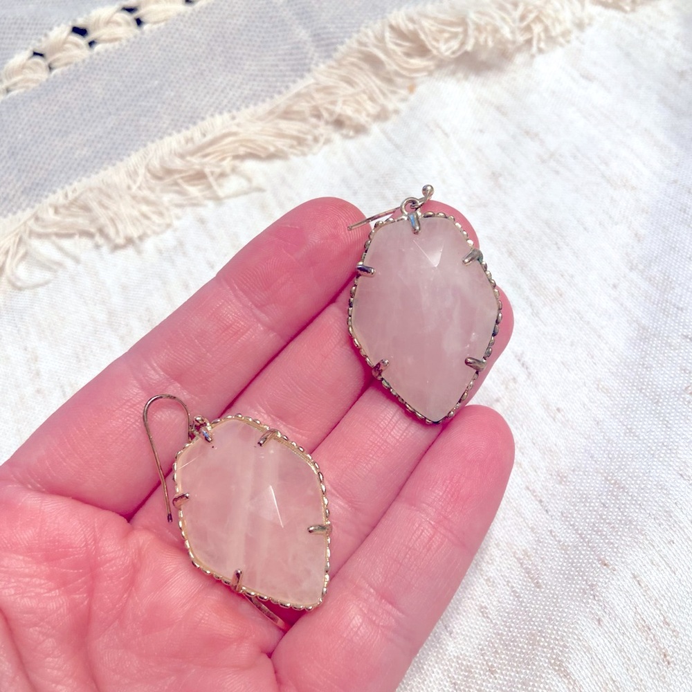 Kendra Scott rose quartz Corley earrings